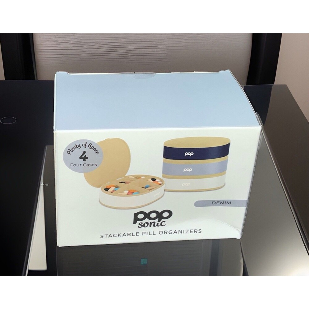 Pop Sonic Stackable Pill Organizers Four Cases